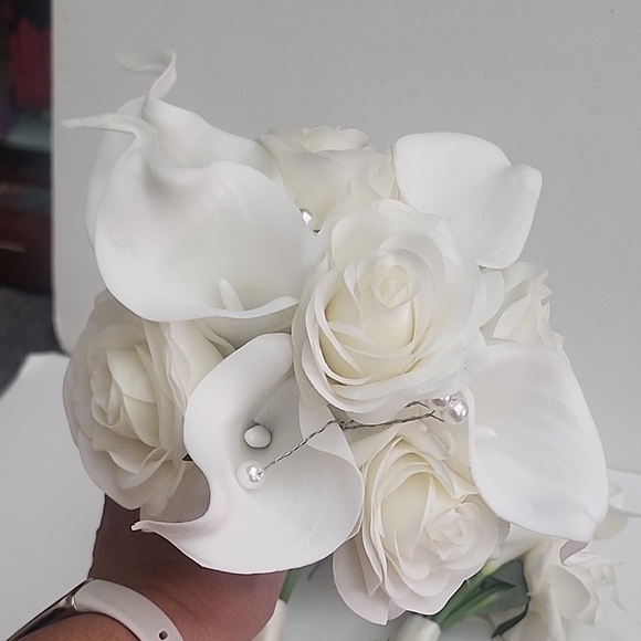 Wedding Beautiful Bride Bridal bouqet Real Touch Forever Flowers Bridesmaid 1pc - Picture 8 of 14